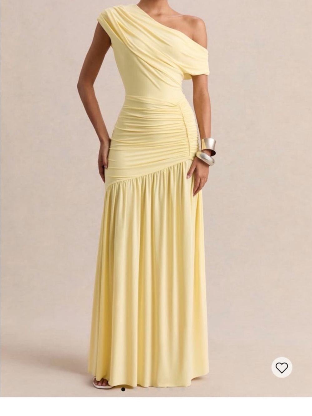 One-Shoulder Yellow Maxi Gown